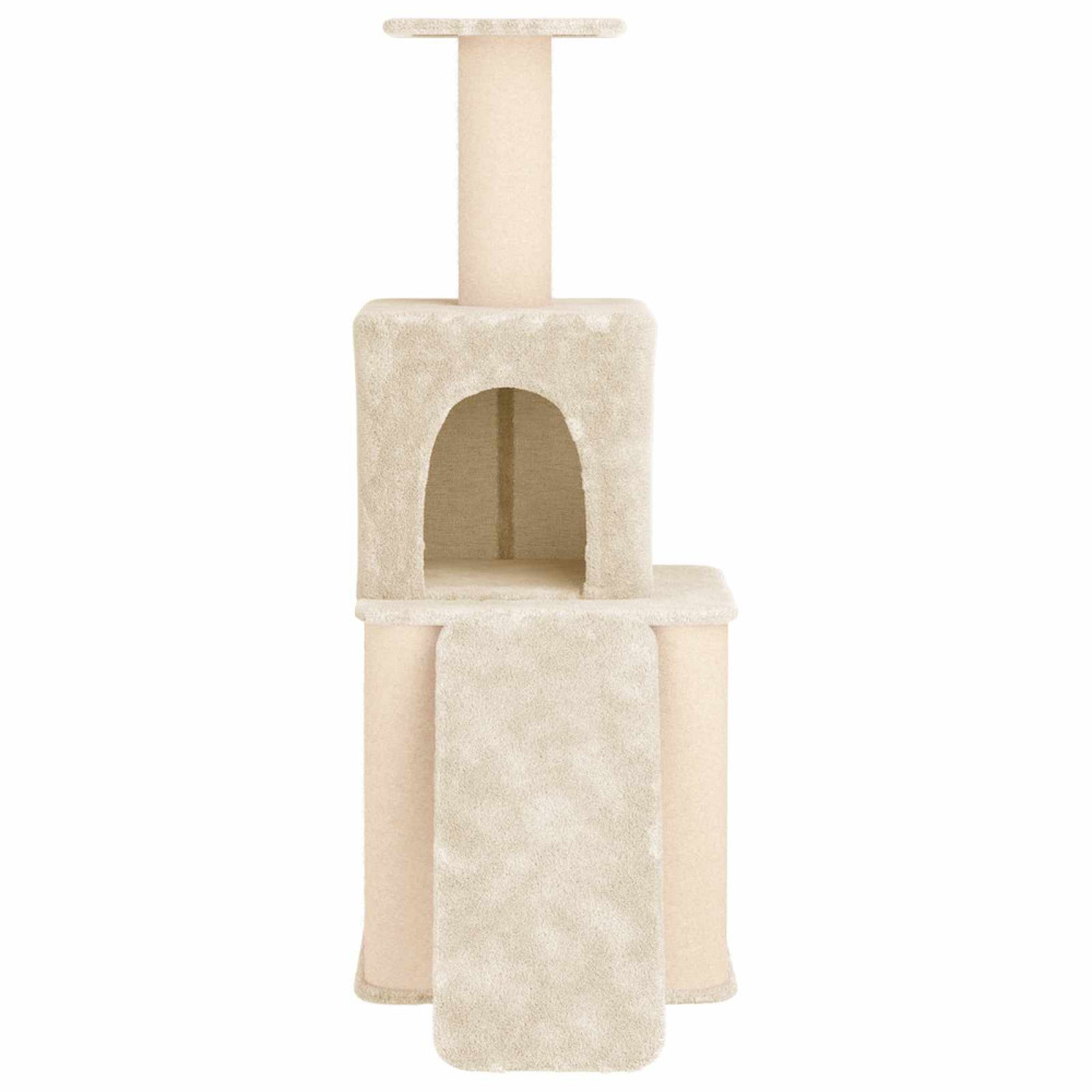 Produktbild för Kattträd med sisal klöspelare Gräddvit 146 cm