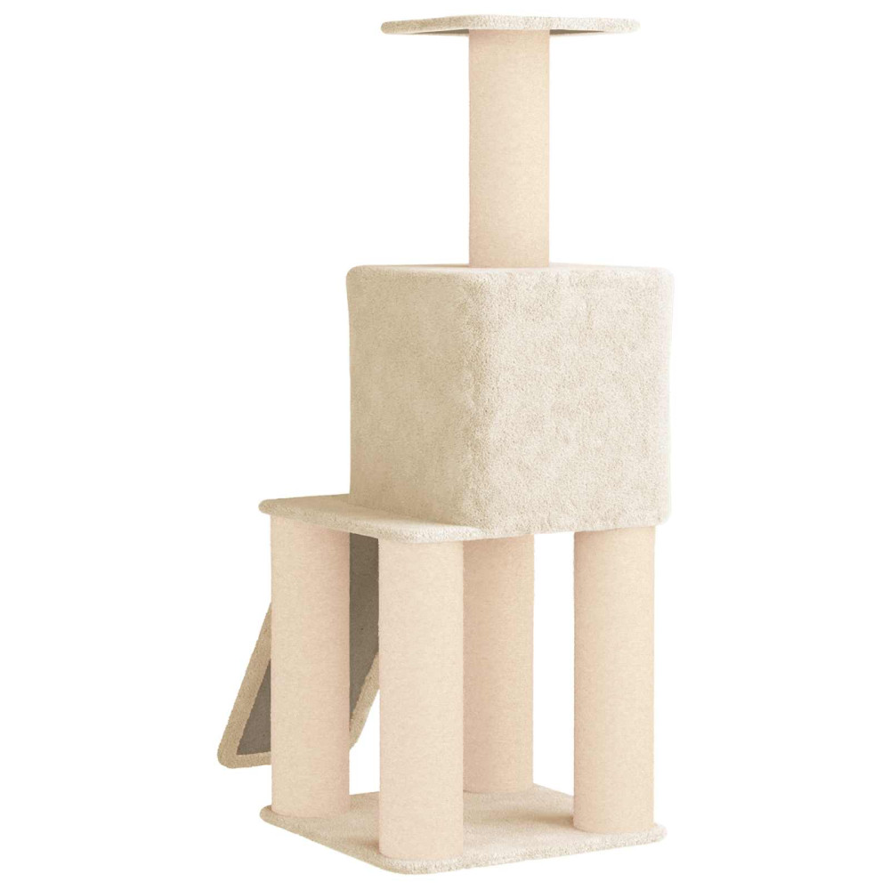 Produktbild för Kattträd med sisal klöspelare Gräddvit 146 cm