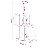 Produktbild för Kattträd med sisal klöspelare Gräddvit 146 cm