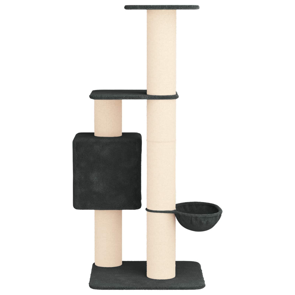 Produktbild för Kattträd med sisal klöspelare Mörkgrå 137 cm