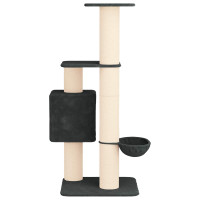 Produktbild för Kattträd med sisal klöspelare Mörkgrå 137 cm