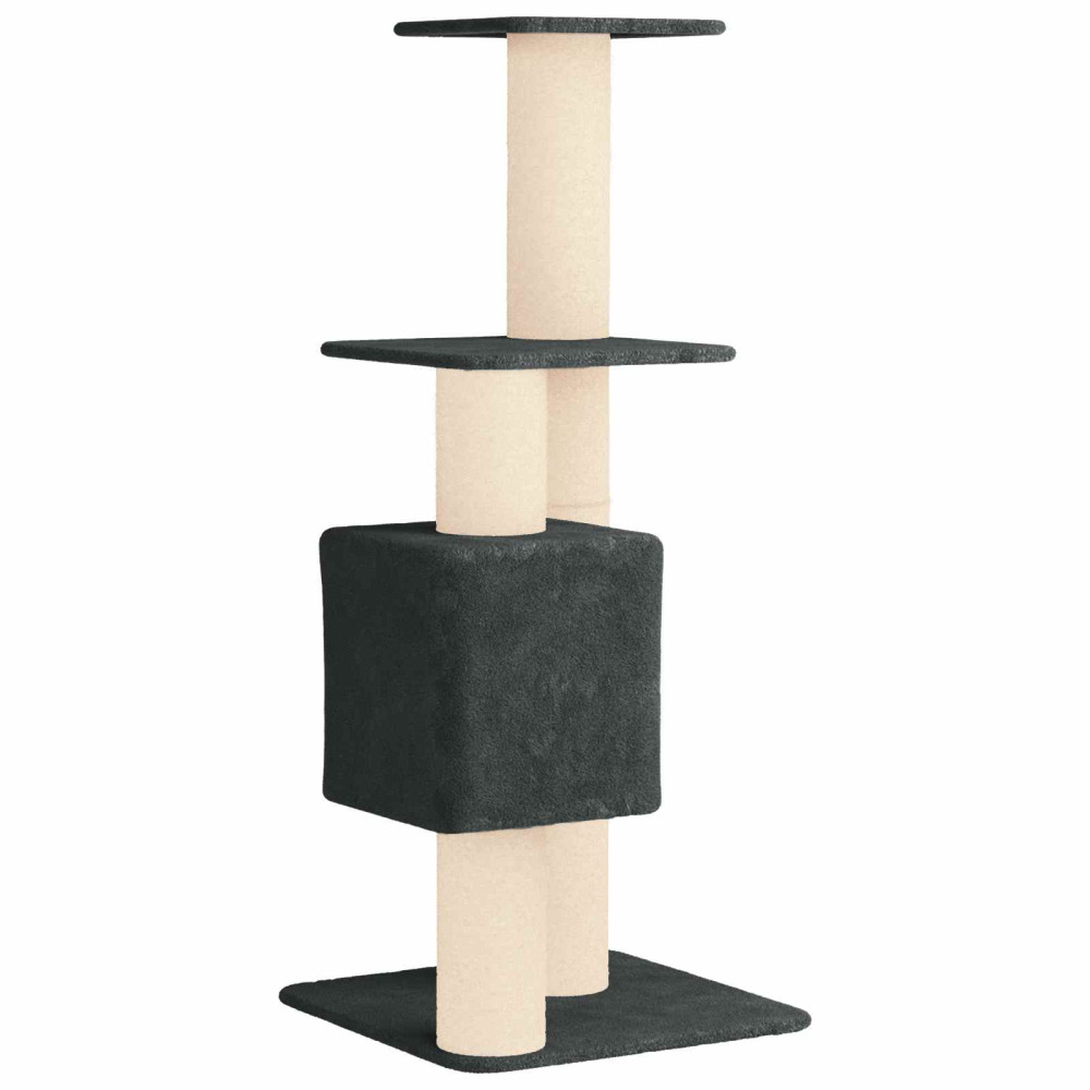 Produktbild för Kattträd med sisal klöspelare Mörkgrå 137 cm