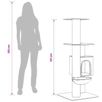 Produktbild för Kattträd med sisal klöspelare Mörkgrå 137 cm