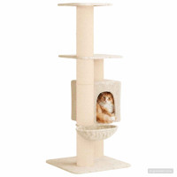 Produktbild för Kattträd med sisal klöspelare Gräddvit 137 cm