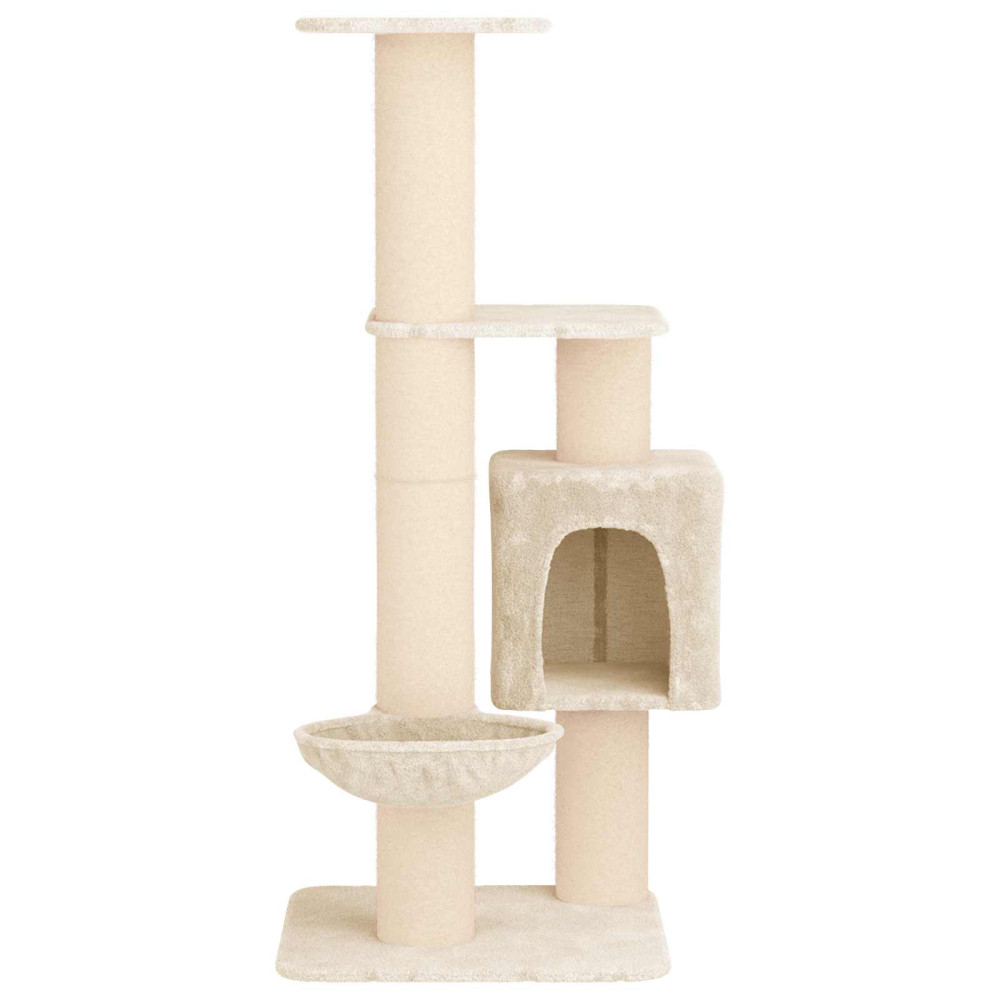 Produktbild för Kattträd med sisal klöspelare Gräddvit 137 cm