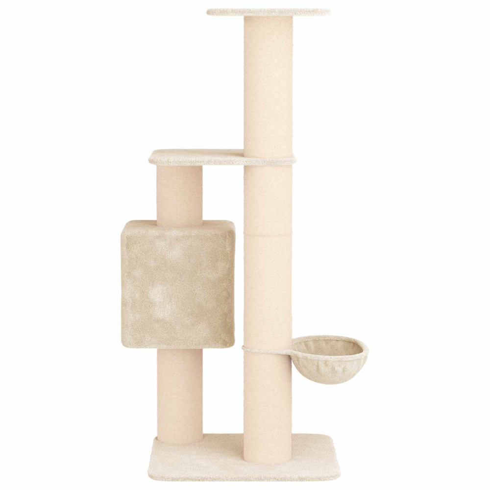 Produktbild för Kattträd med sisal klöspelare Gräddvit 137 cm