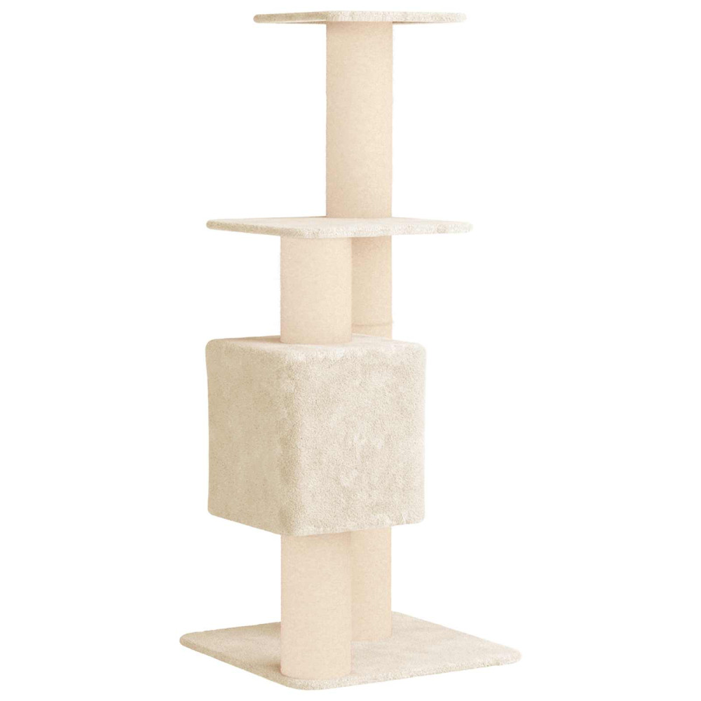 Produktbild för Kattträd med sisal klöspelare Gräddvit 137 cm