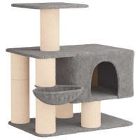 Produktbild för Kattträd med sisal klöspelare Ljusgrå 96 cm
