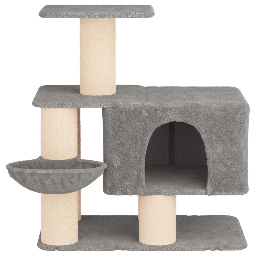 Produktbild för Kattträd med sisal klöspelare Ljusgrå 96 cm