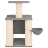 Produktbild för Kattträd med sisal klöspelare Ljusgrå 96 cm