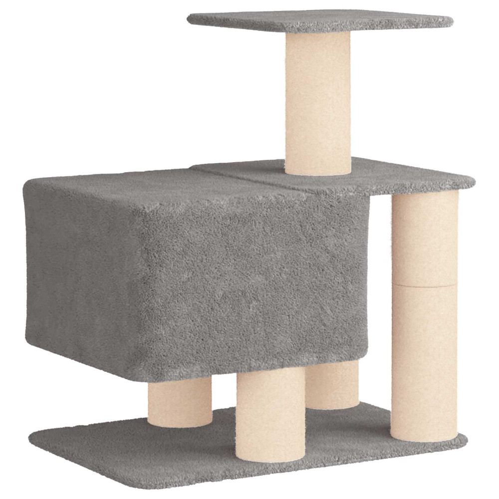 Produktbild för Kattträd med sisal klöspelare Ljusgrå 96 cm