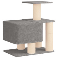 Produktbild för Kattträd med sisal klöspelare Ljusgrå 96 cm