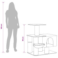 Produktbild för Kattträd med sisal klöspelare Ljusgrå 96 cm