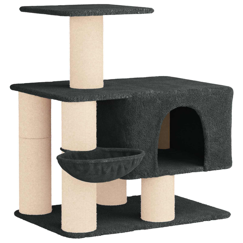 Produktbild för Kattträd med sisal klöspelare Mörkgrå 96 cm