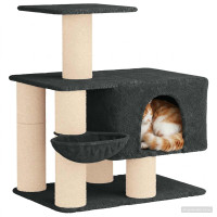 Produktbild för Kattträd med sisal klöspelare Mörkgrå 96 cm