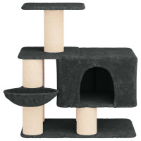Produktbild för Kattträd med sisal klöspelare Mörkgrå 96 cm