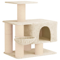 Produktbild för Kattträd med sisal klöspelare Gräddvit 96 cm