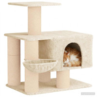 Produktbild för Kattträd med sisal klöspelare Gräddvit 96 cm
