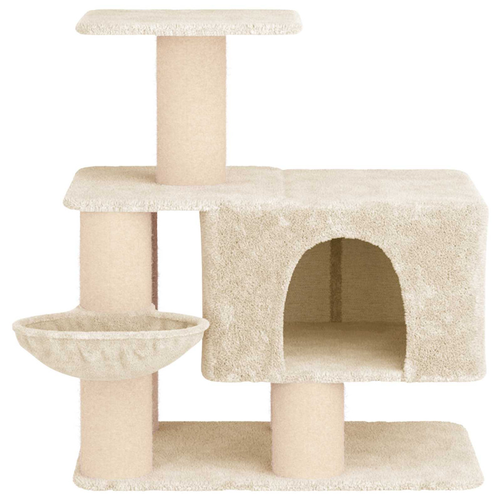 Produktbild för Kattträd med sisal klöspelare Gräddvit 96 cm