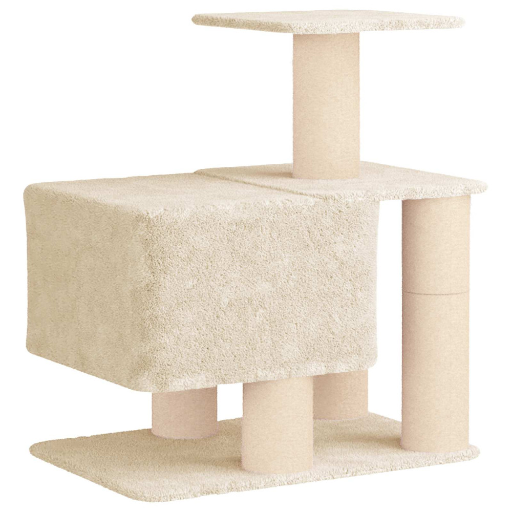 Produktbild för Kattträd med sisal klöspelare Gräddvit 96 cm