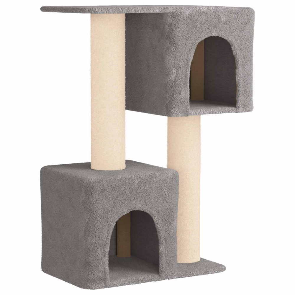 Produktbild för Kattträd med sisal klöspelare Ljusgrå 114 cm