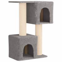 Produktbild för Kattträd med sisal klöspelare Ljusgrå 114 cm