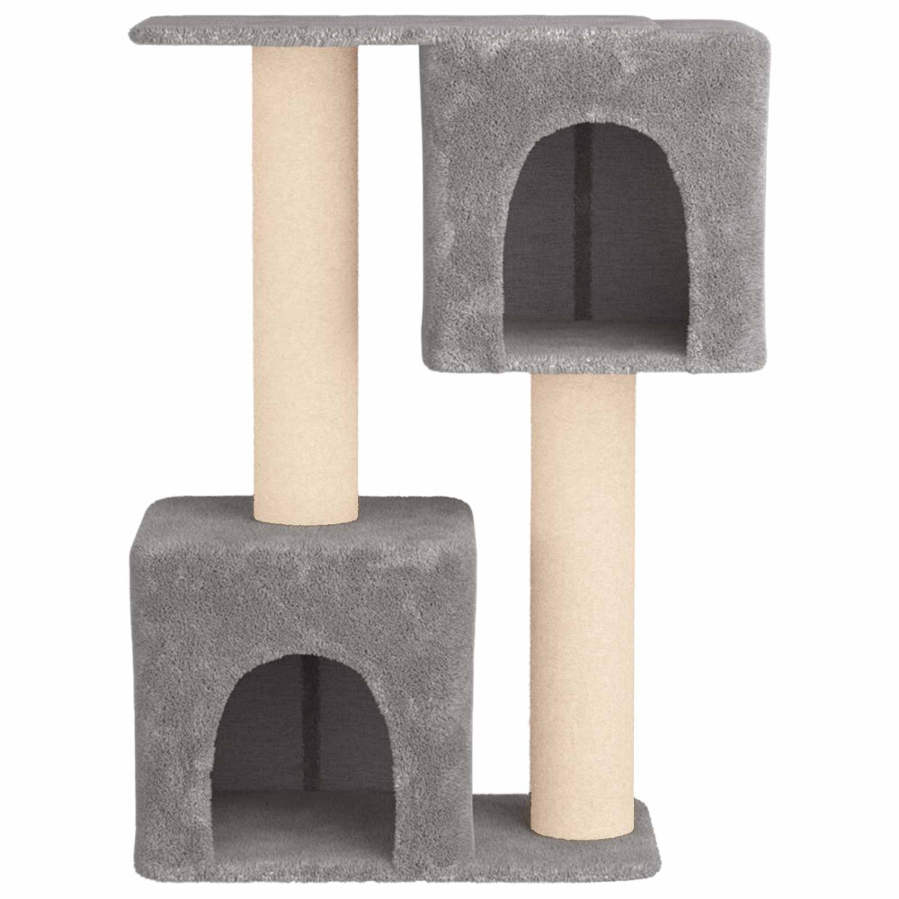 Produktbild för Kattträd med sisal klöspelare Ljusgrå 114 cm