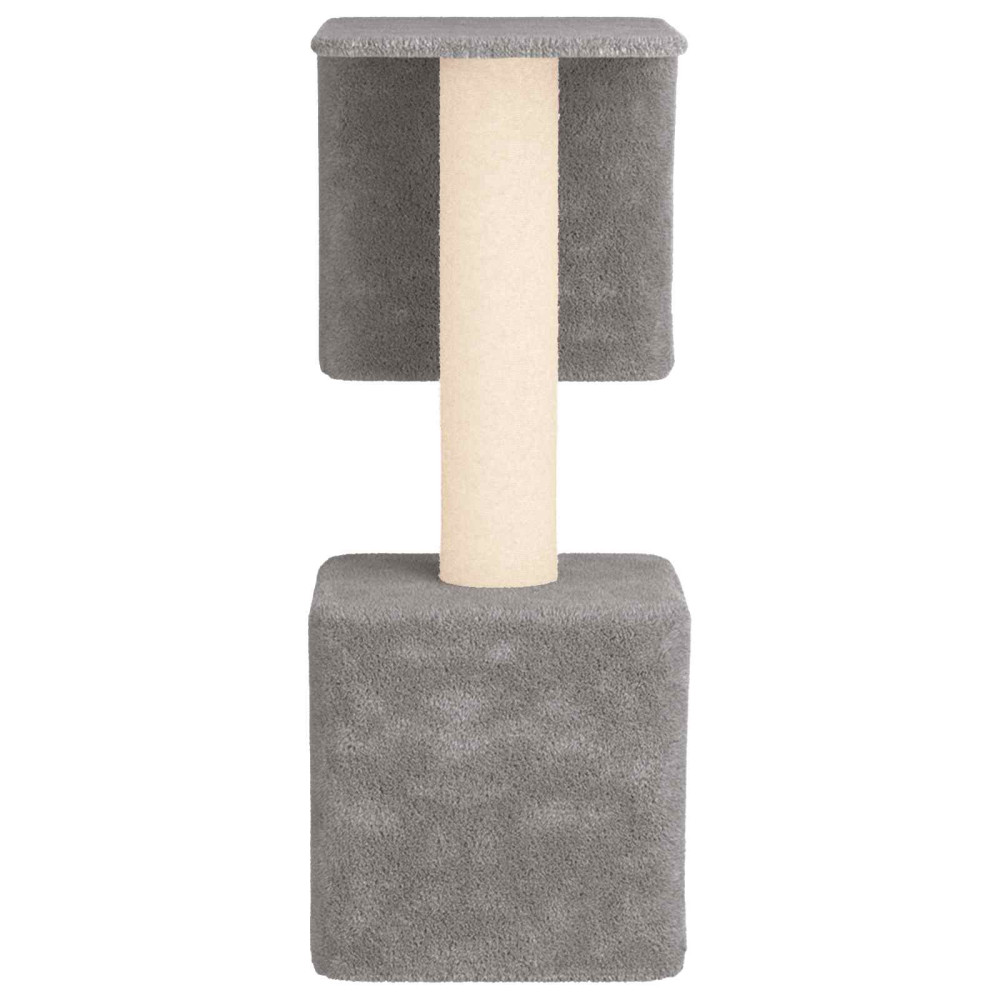 Produktbild för Kattträd med sisal klöspelare Ljusgrå 114 cm