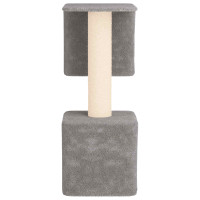 Produktbild för Kattträd med sisal klöspelare Ljusgrå 114 cm