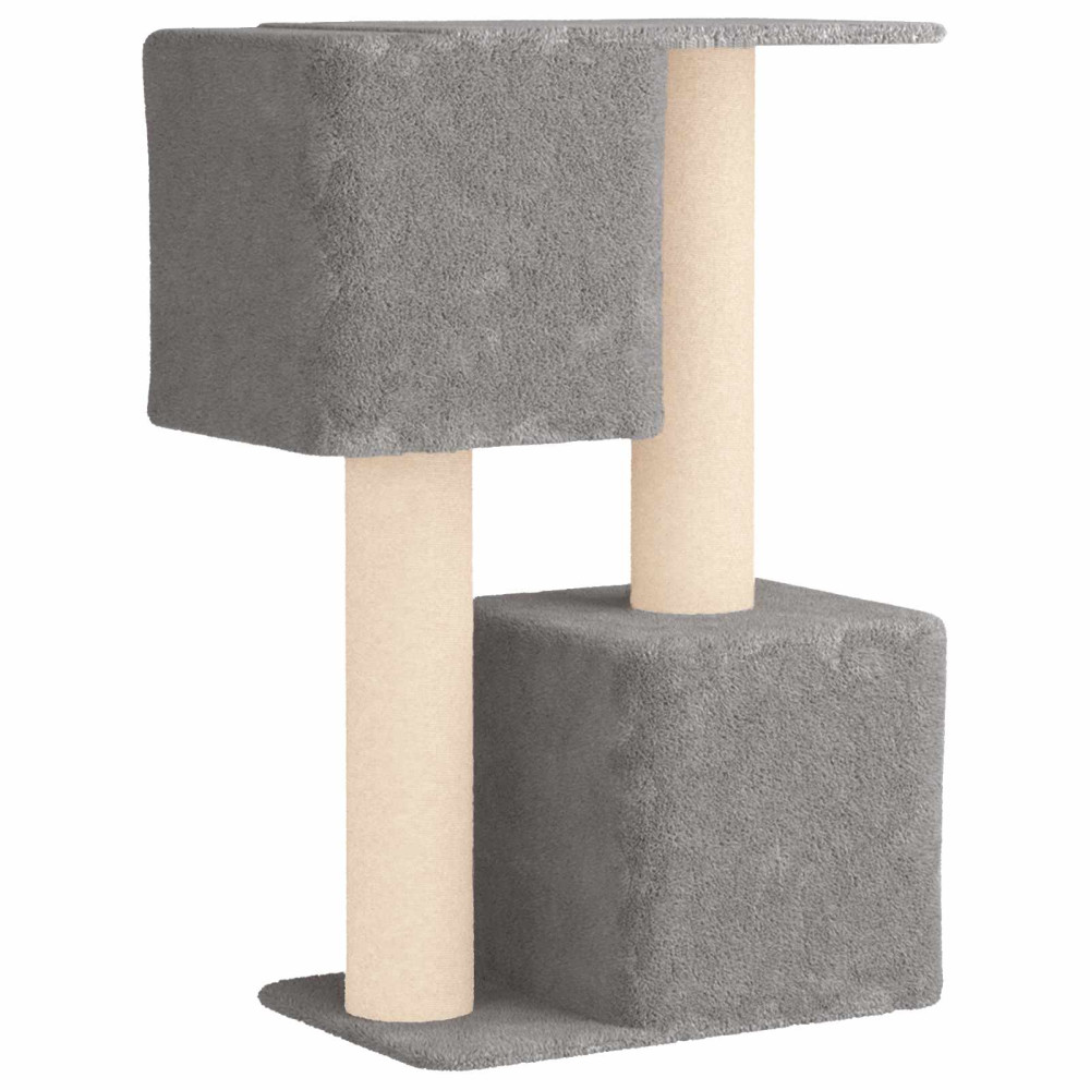 Produktbild för Kattträd med sisal klöspelare Ljusgrå 114 cm