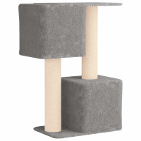 Produktbild för Kattträd med sisal klöspelare Ljusgrå 114 cm