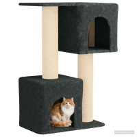 Produktbild för Kattträd med sisal klöspelare Mörkgrå 114 cm