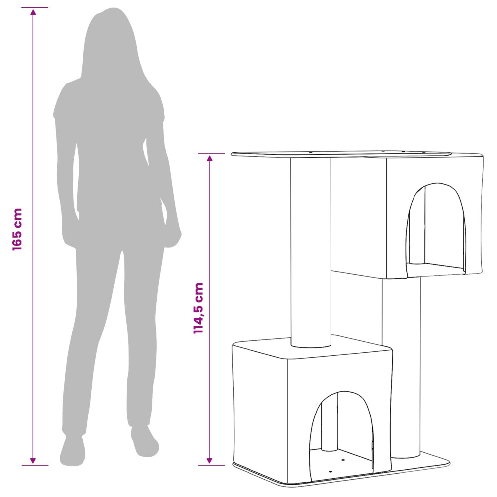 Produktbild för Kattträd med sisal klöspelare Mörkgrå 114 cm