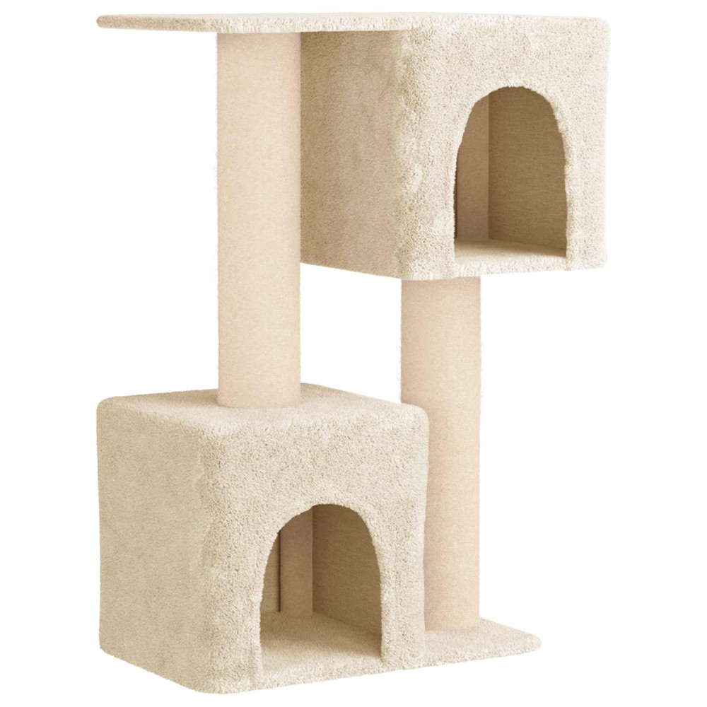 Produktbild för Kattträd med sisal klöspelare Gräddvit 114 cm