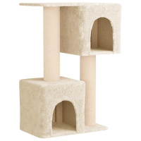 Produktbild för Kattträd med sisal klöspelare Gräddvit 114 cm