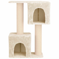 Produktbild för Kattträd med sisal klöspelare Gräddvit 114 cm