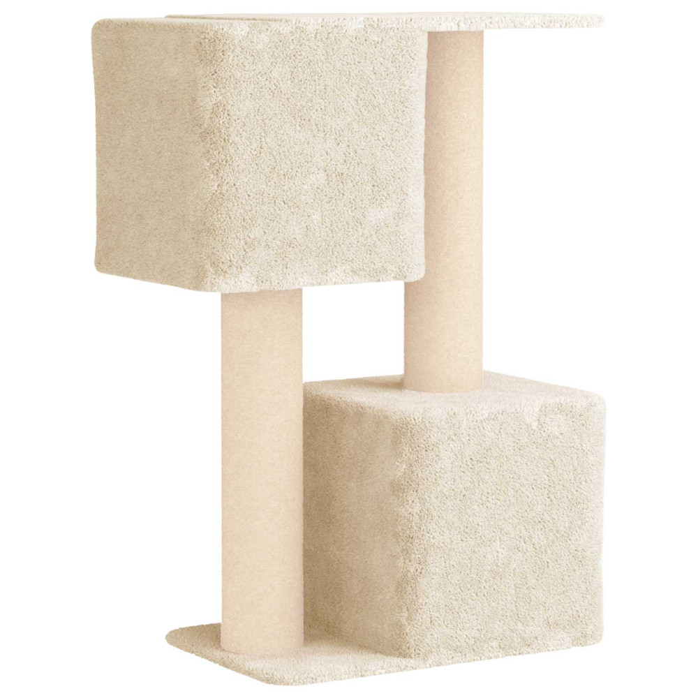 Produktbild för Kattträd med sisal klöspelare Gräddvit 114 cm