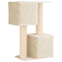 Produktbild för Kattträd med sisal klöspelare Gräddvit 114 cm