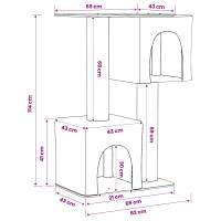 Produktbild för Kattträd med sisal klöspelare Gräddvit 114 cm