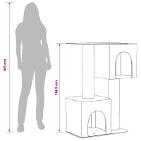 Produktbild för Kattträd med sisal klöspelare Gräddvit 114 cm