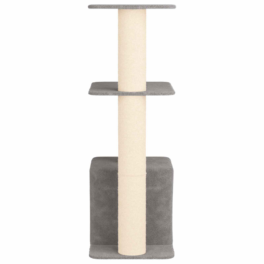 Produktbild för Kattträd med sisal klöspelare Ljusgrå 133 cm