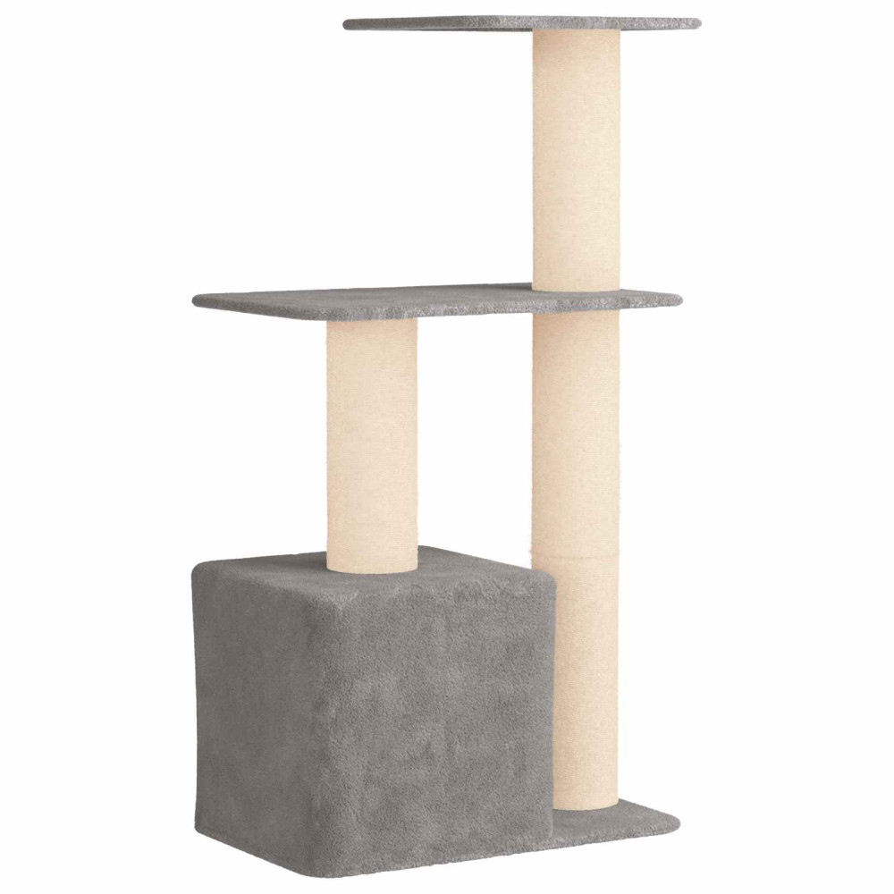 Produktbild för Kattträd med sisal klöspelare Ljusgrå 133 cm