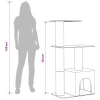 Produktbild för Kattträd med sisal klöspelare Ljusgrå 133 cm