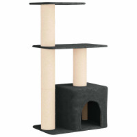 Produktbild för Kattträd med sisal klöspelare Mörkgrå 133 cm