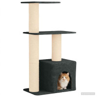 Produktbild för Kattträd med sisal klöspelare Mörkgrå 133 cm