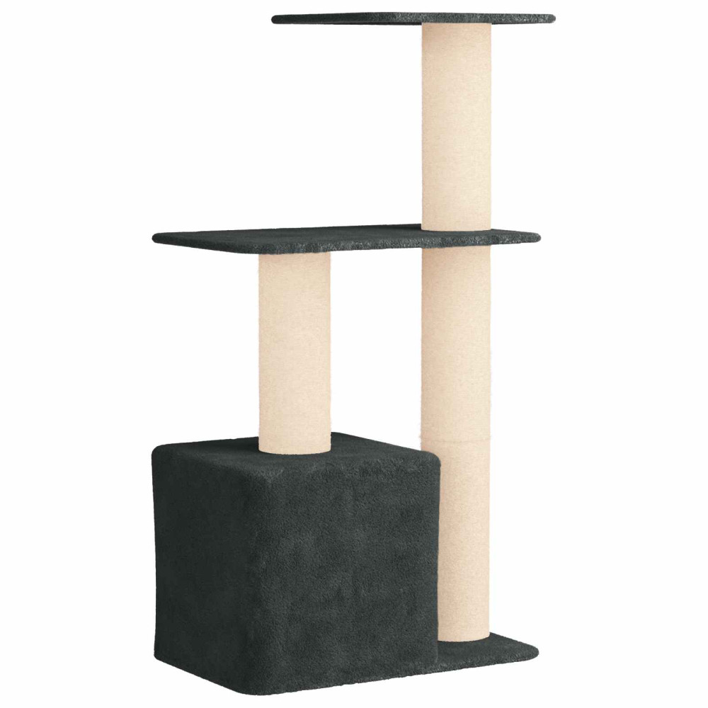 Produktbild för Kattträd med sisal klöspelare Mörkgrå 133 cm