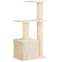 Produktbild för Kattträd med sisal klöspelare Gräddvit 133 cm