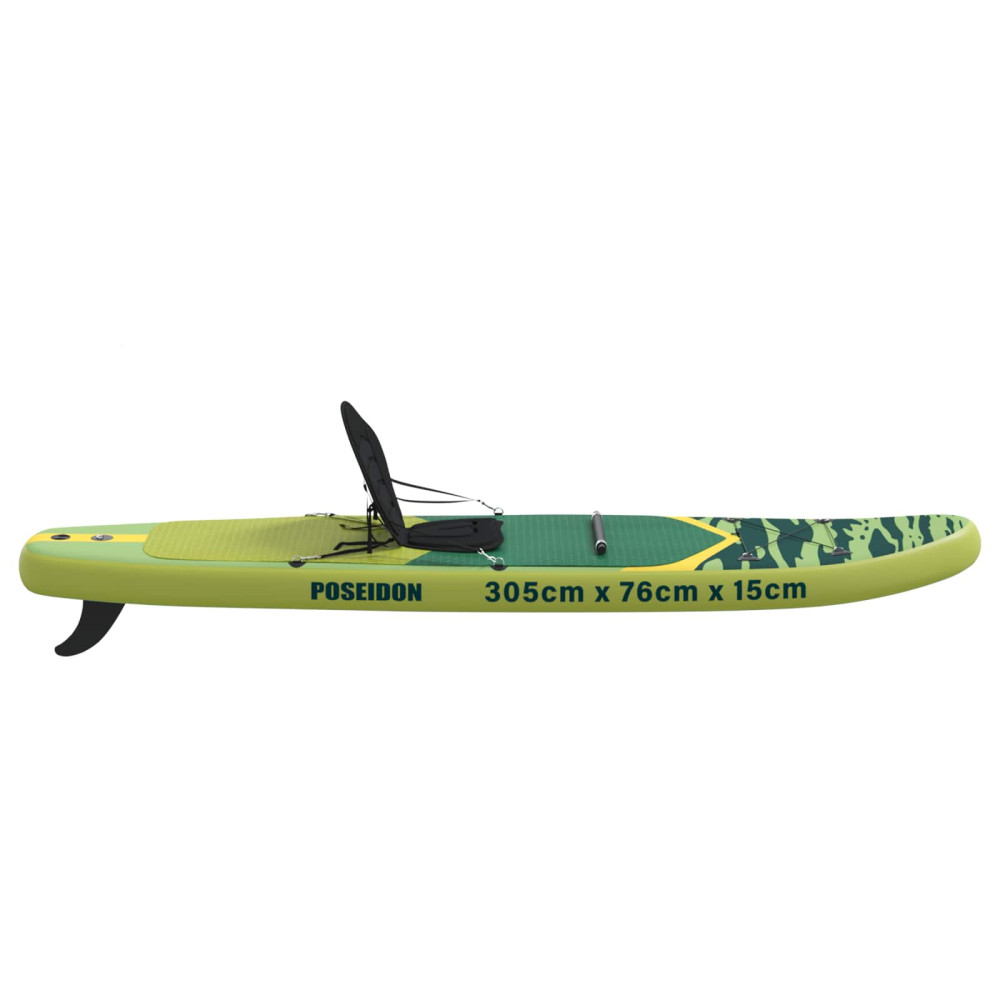 Produktbild för SUP-bräda med sits 2-i-1 POSEIDON 305 x 76 x 15 cm Grön för