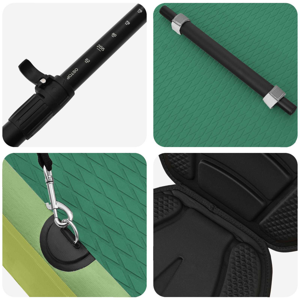 Produktbild för SUP-bräda med sits 2-i-1 POSEIDON 305 x 76 x 15 cm Grön för