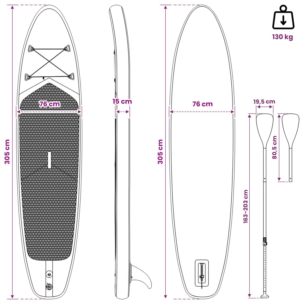 Produktbild för SUP-bräda med sits 2-i-1 POSEIDON 305 x 76 x 15 cm Grön för